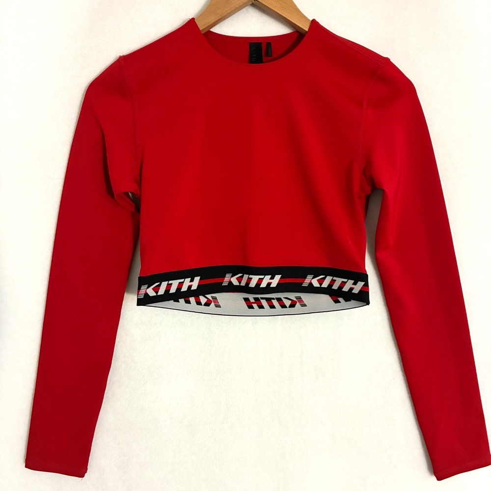 Kith Naomi Sport Crop Top Womens Fits XS Long Sleeve Cut Out Athletic Workout